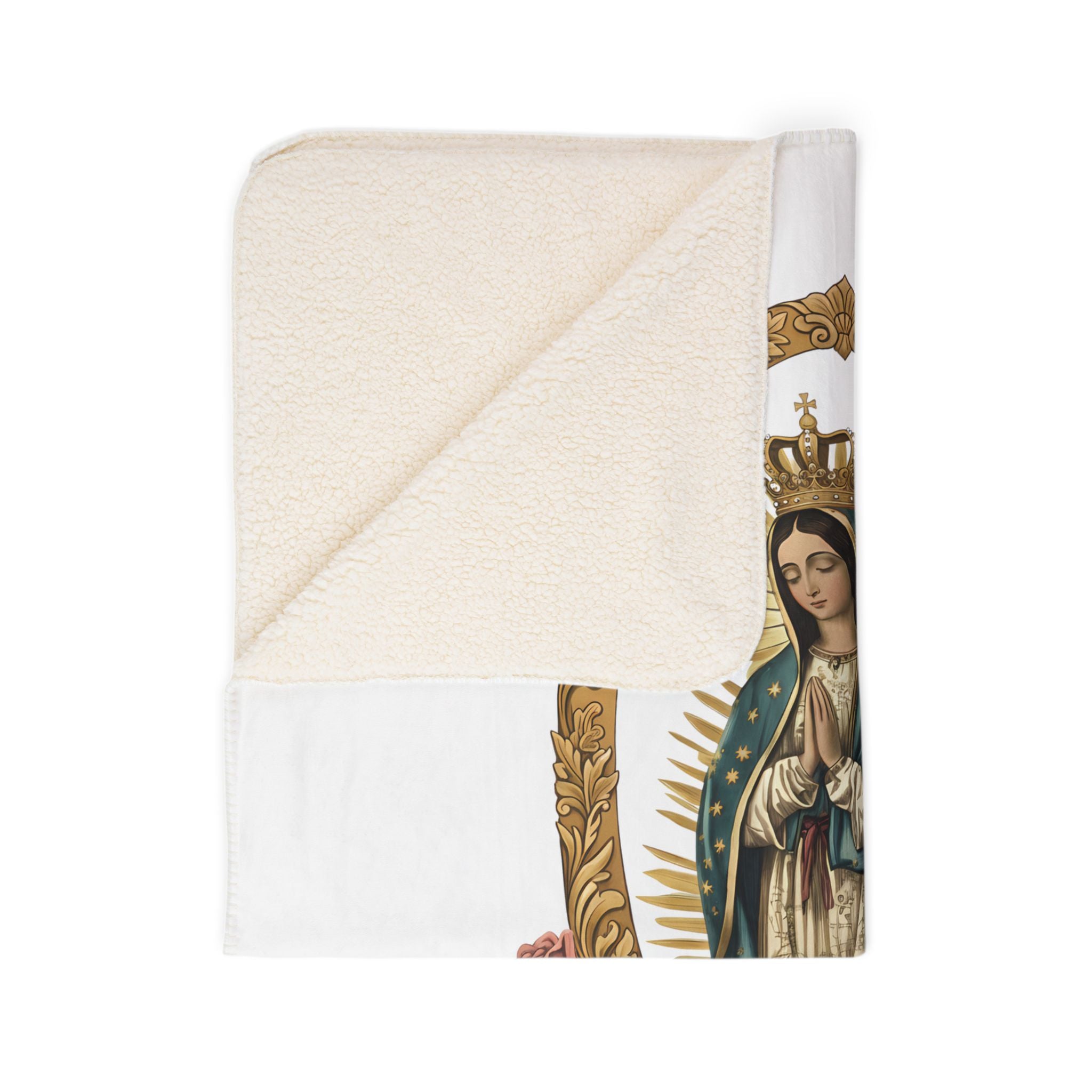 Virgin Mary Fleece Sherpa Blanket