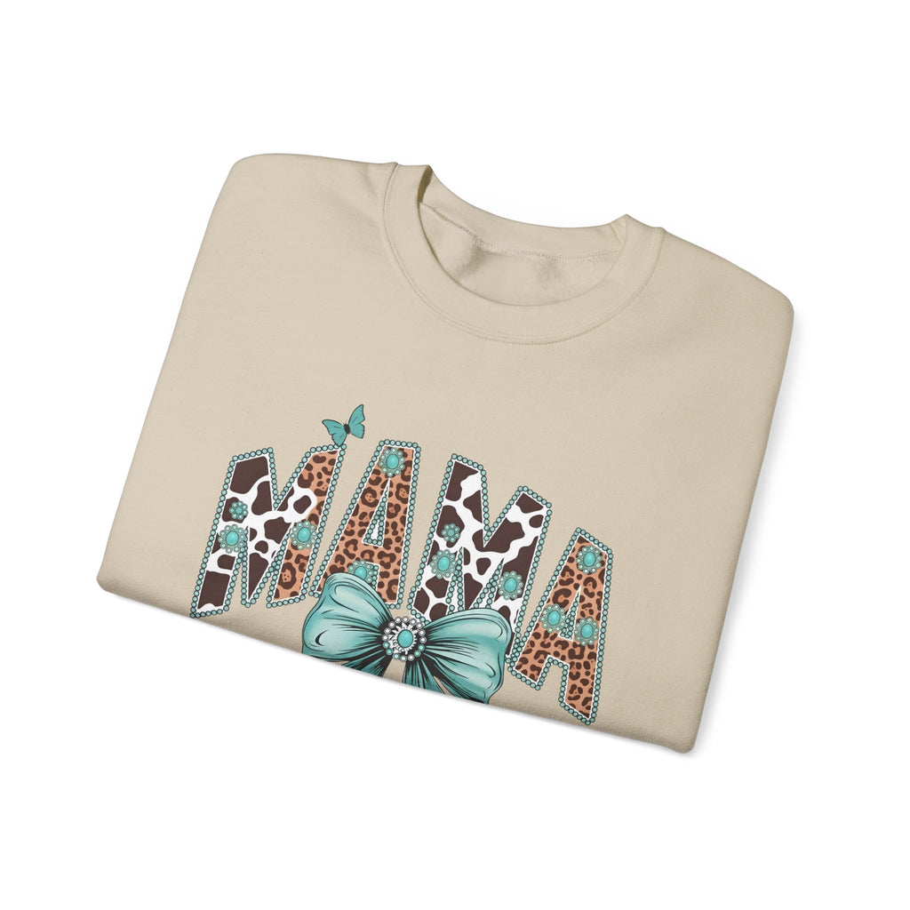 Mama Teal Bow Sweatshirt