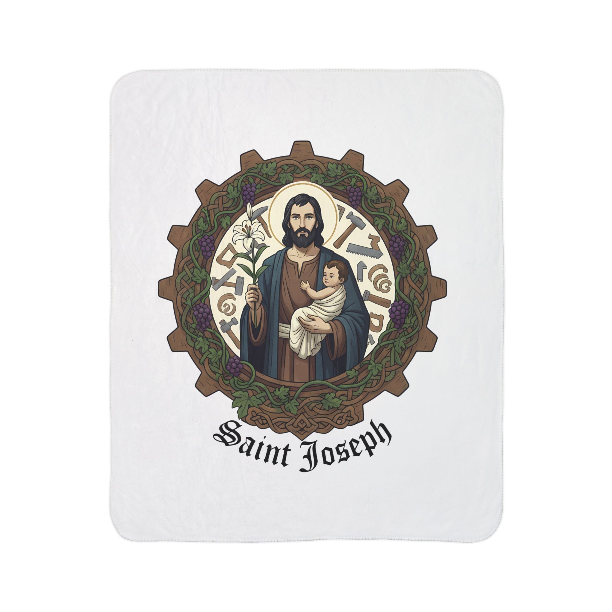 Saint Joseph Fleece Sherpa Blanket