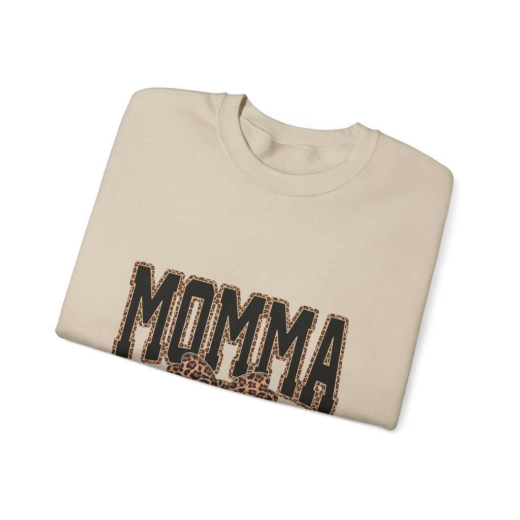 Momma Leopard Bow Crewneck Sweatshirt