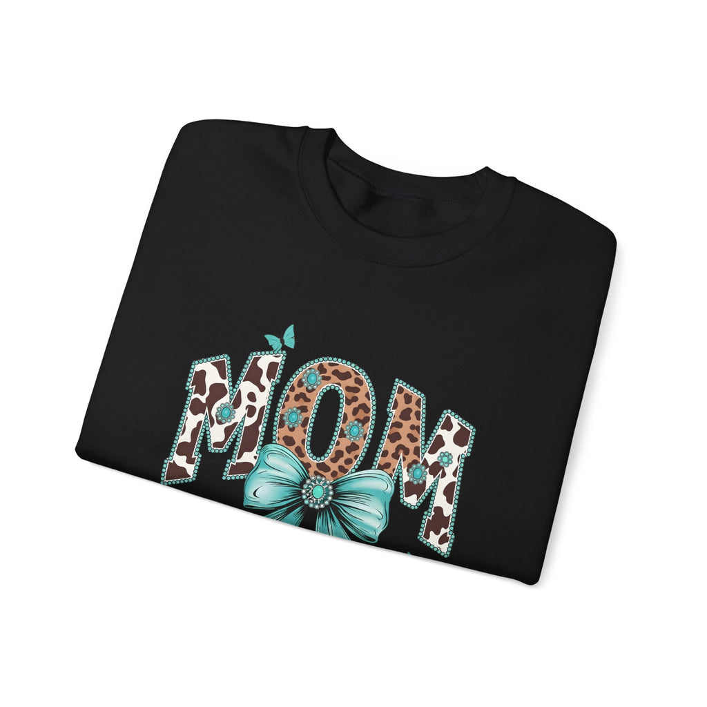 Mom Teal Bow Sweatshirt