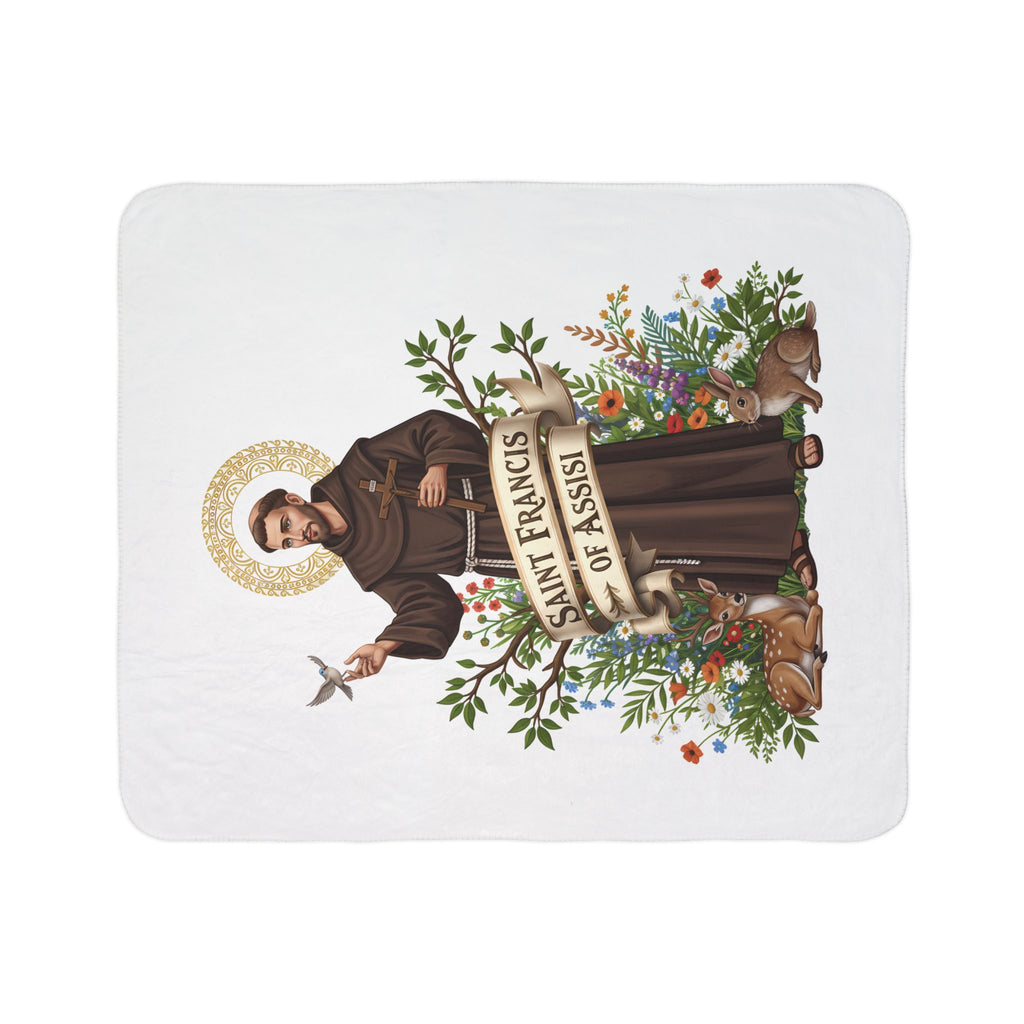 Saint Francis Fleece Sherpa Blanket