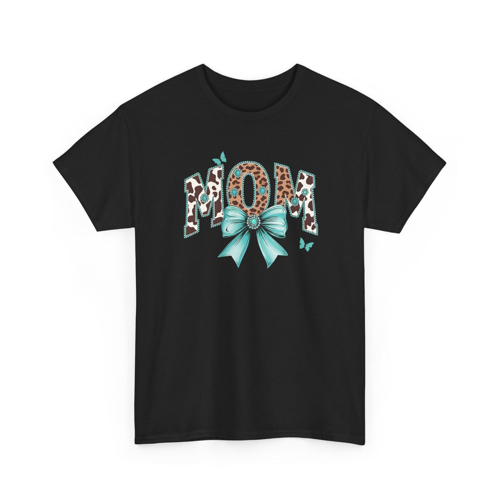 Mom Teal Bow Tee