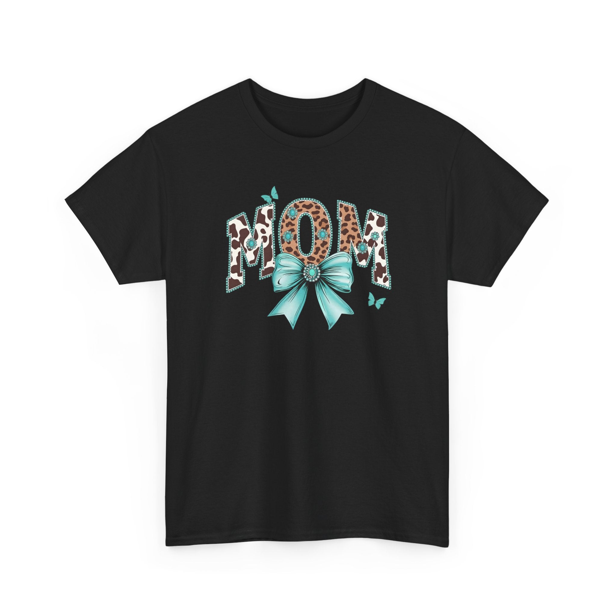 Mom Teal Bow Tee