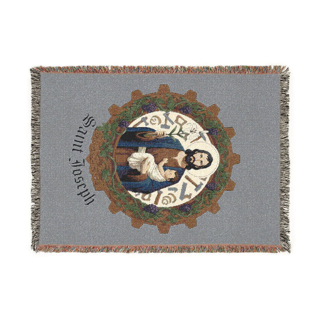 Saint Joseph Catholic Woven Blanket