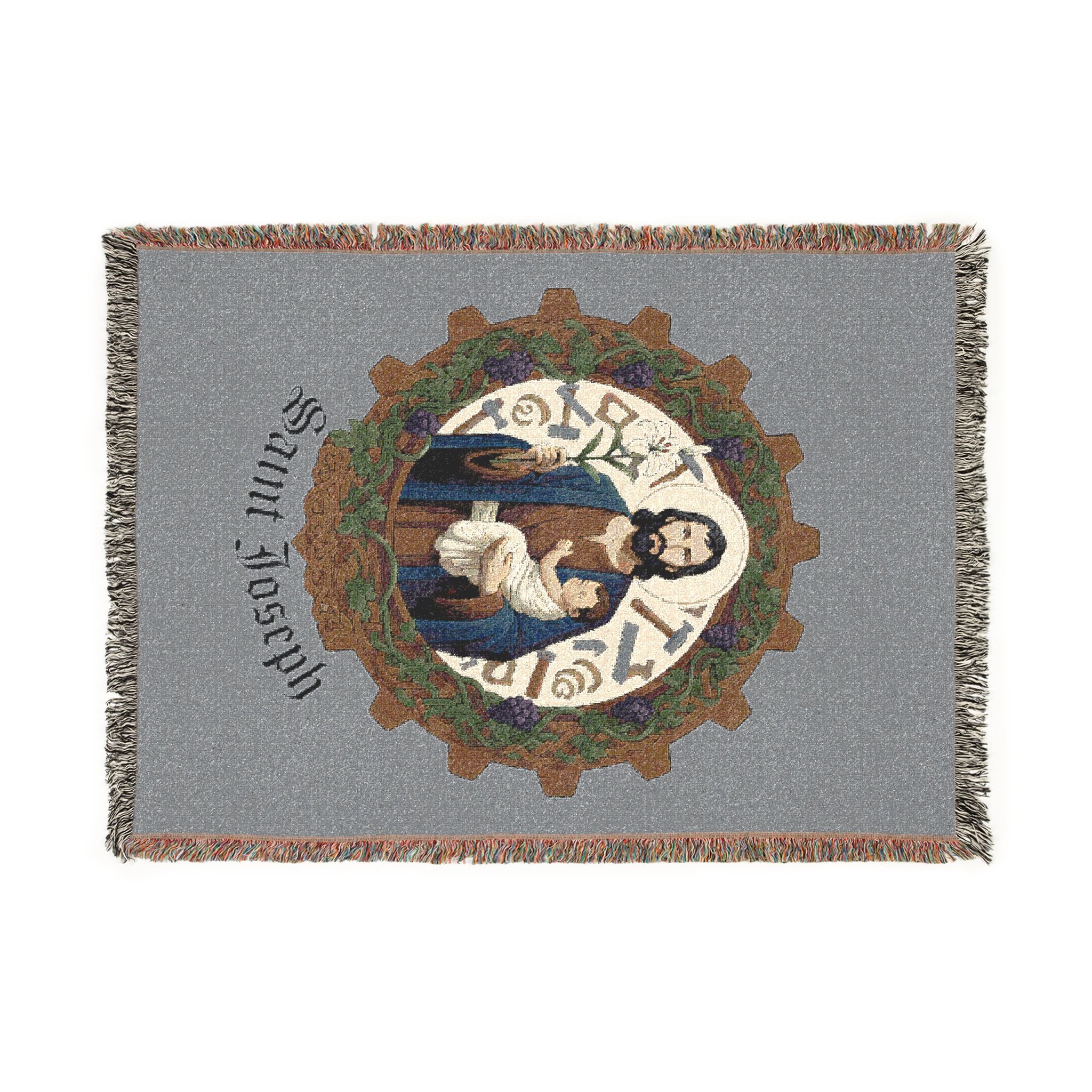 Saint Joseph Catholic Woven Blanket