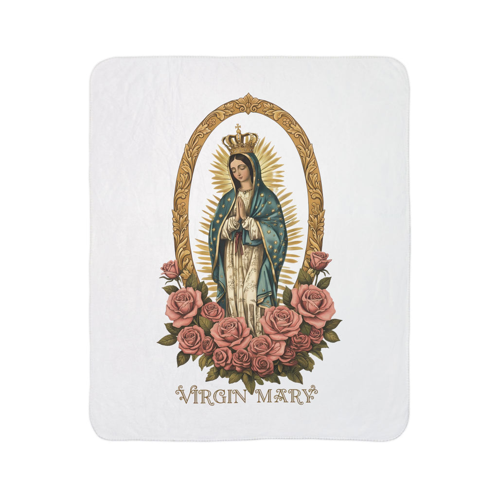 Virgin Mary Fleece Sherpa Blanket