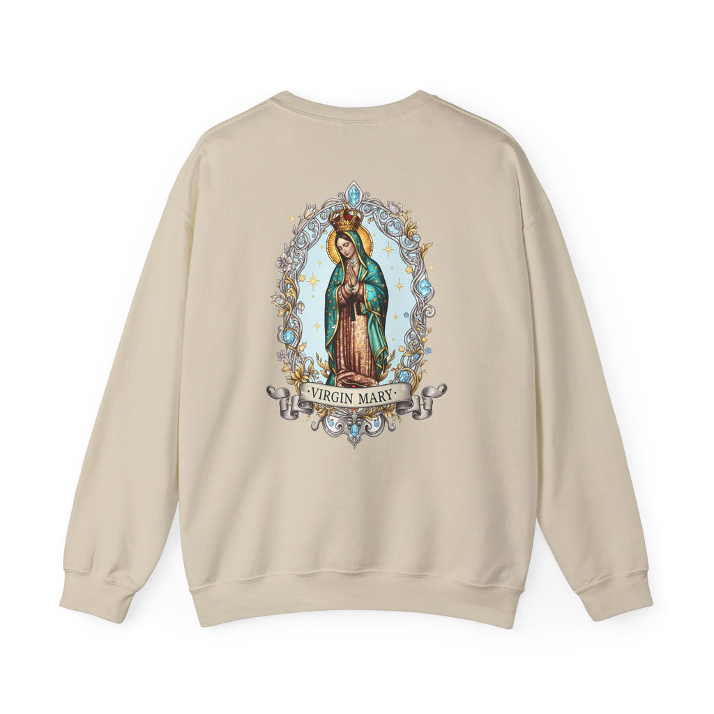 Virgin Mary Prayer Crewneck Sweatshirt — Religious Graphic Sweater