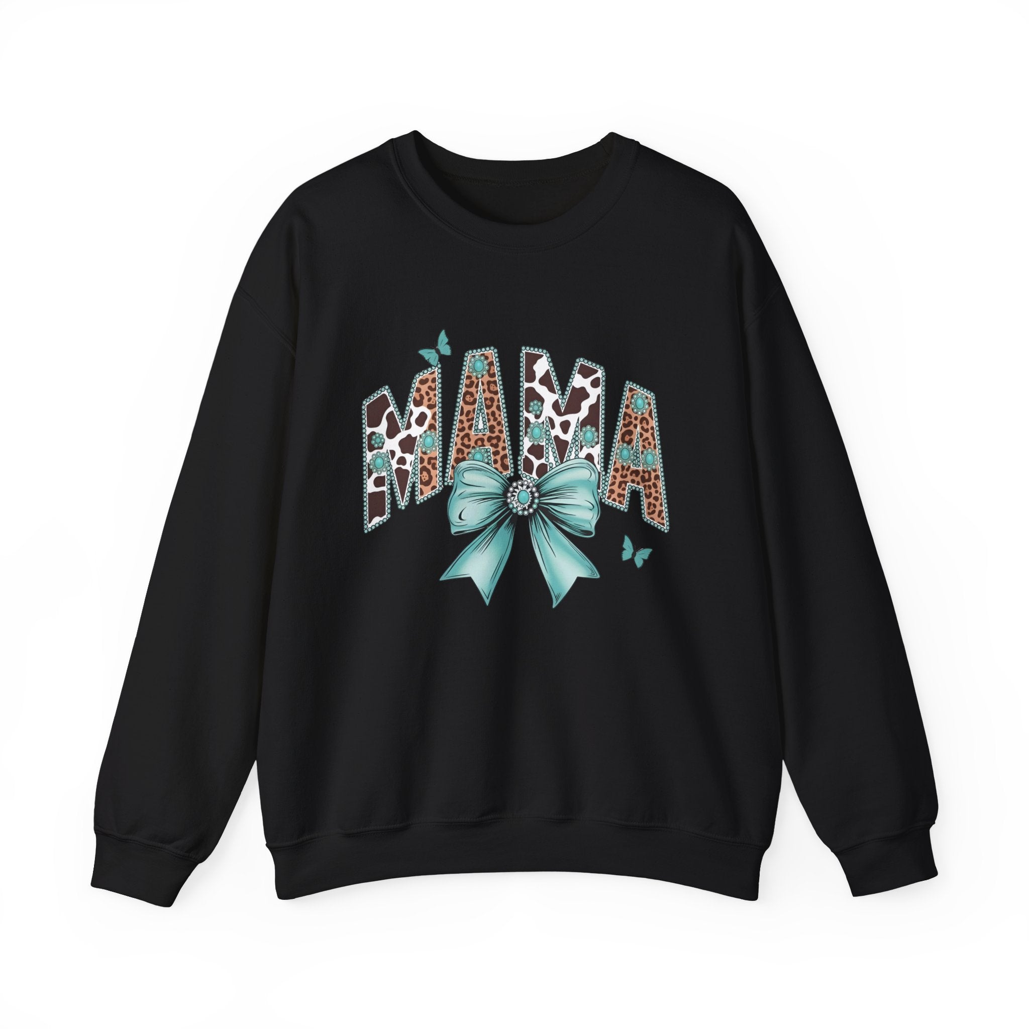Mama Teal Bow Sweatshirt