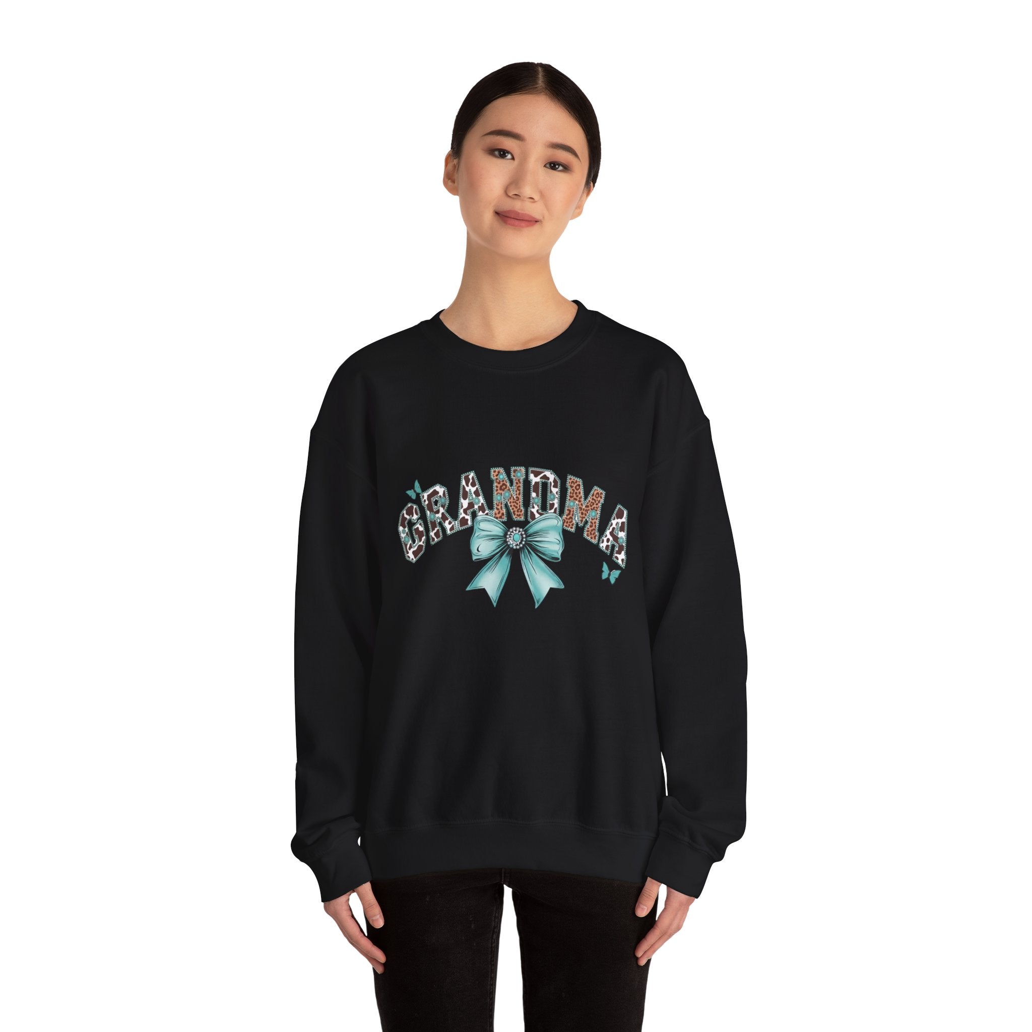 Grandma Teal Bow Sweatshirt