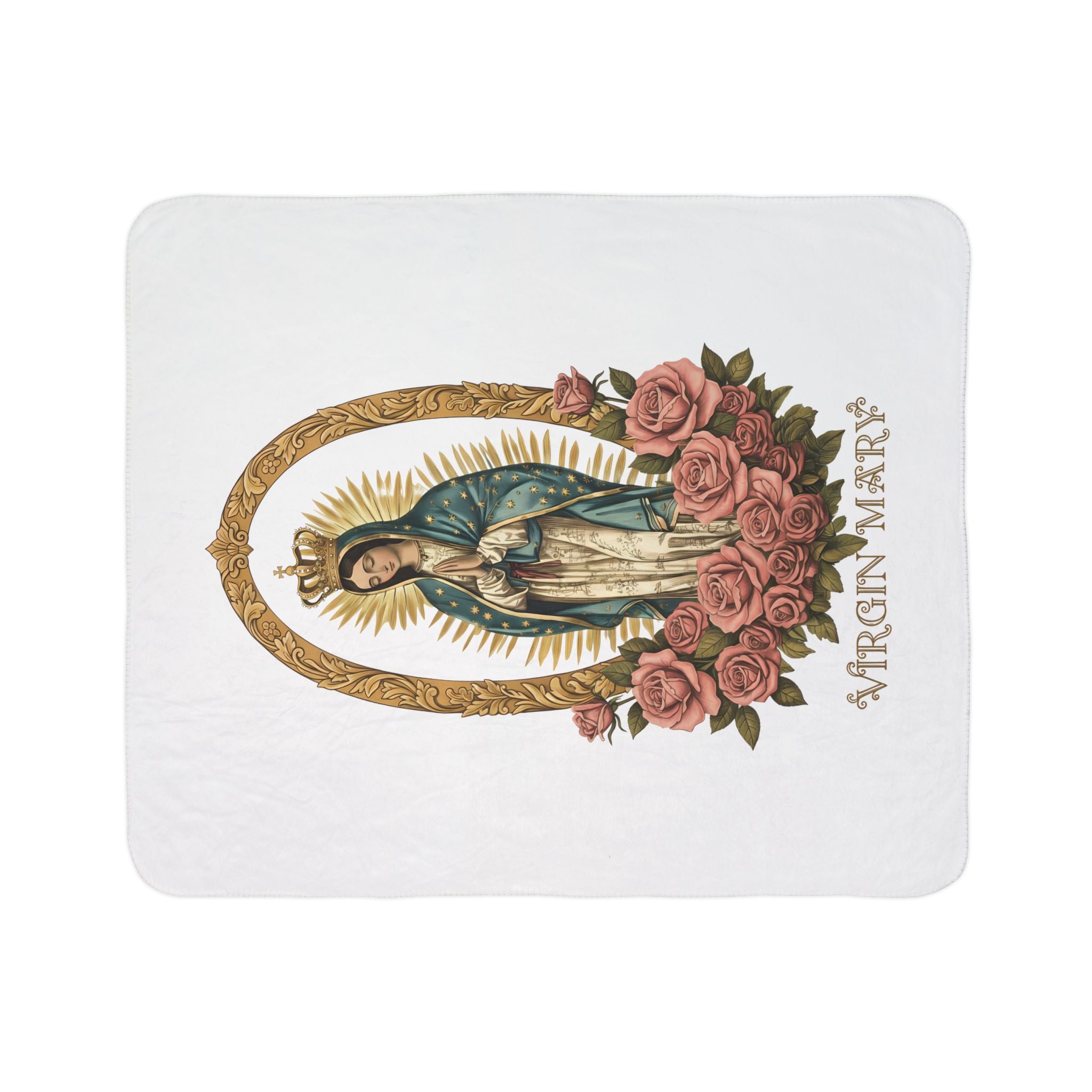 Virgin Mary Fleece Sherpa Blanket