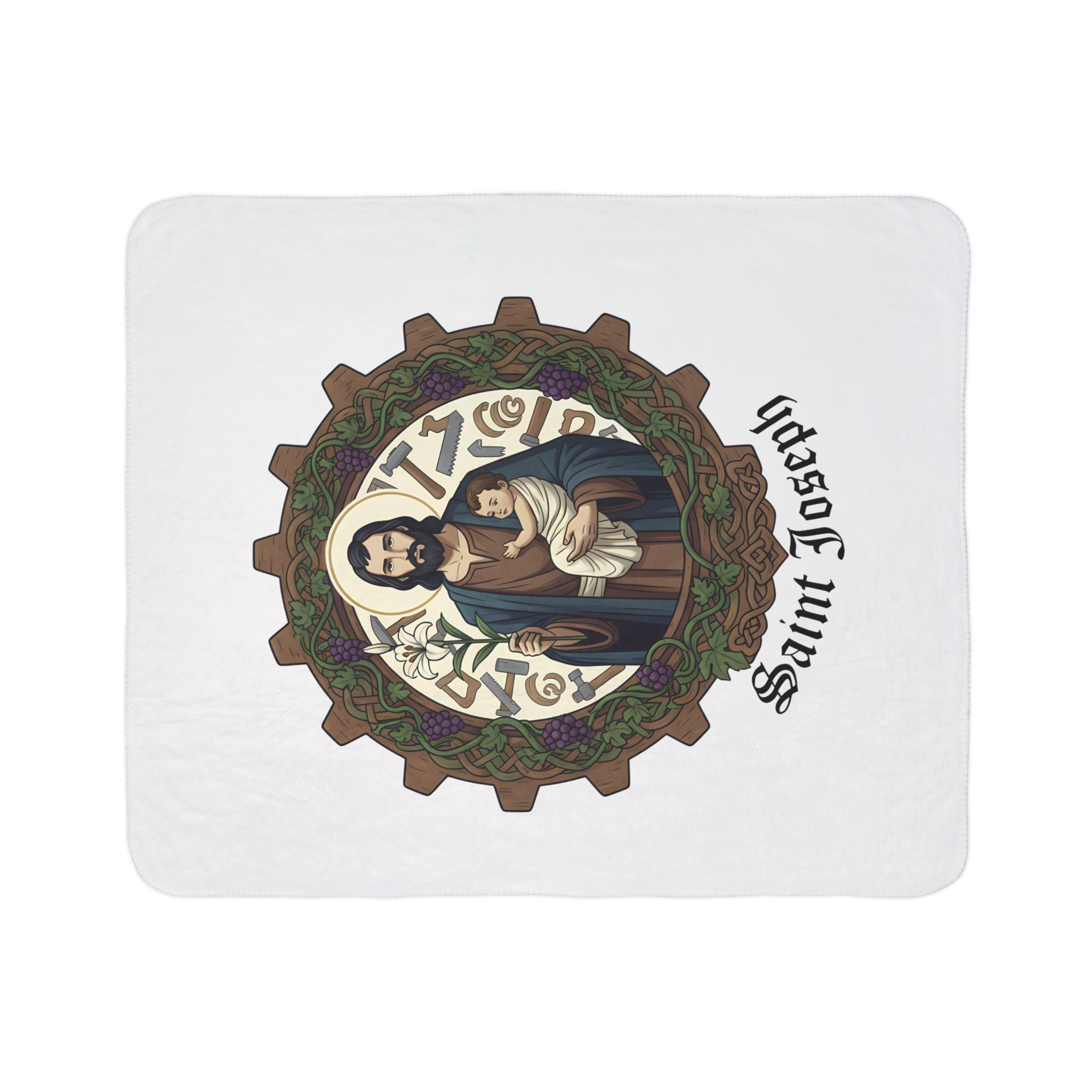 Saint Joseph Fleece Sherpa Blanket